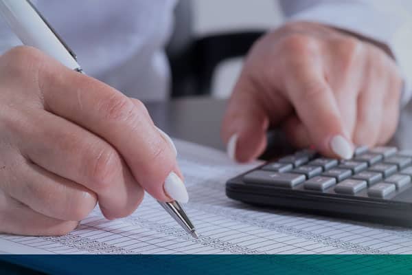 Accountant working with a calculator